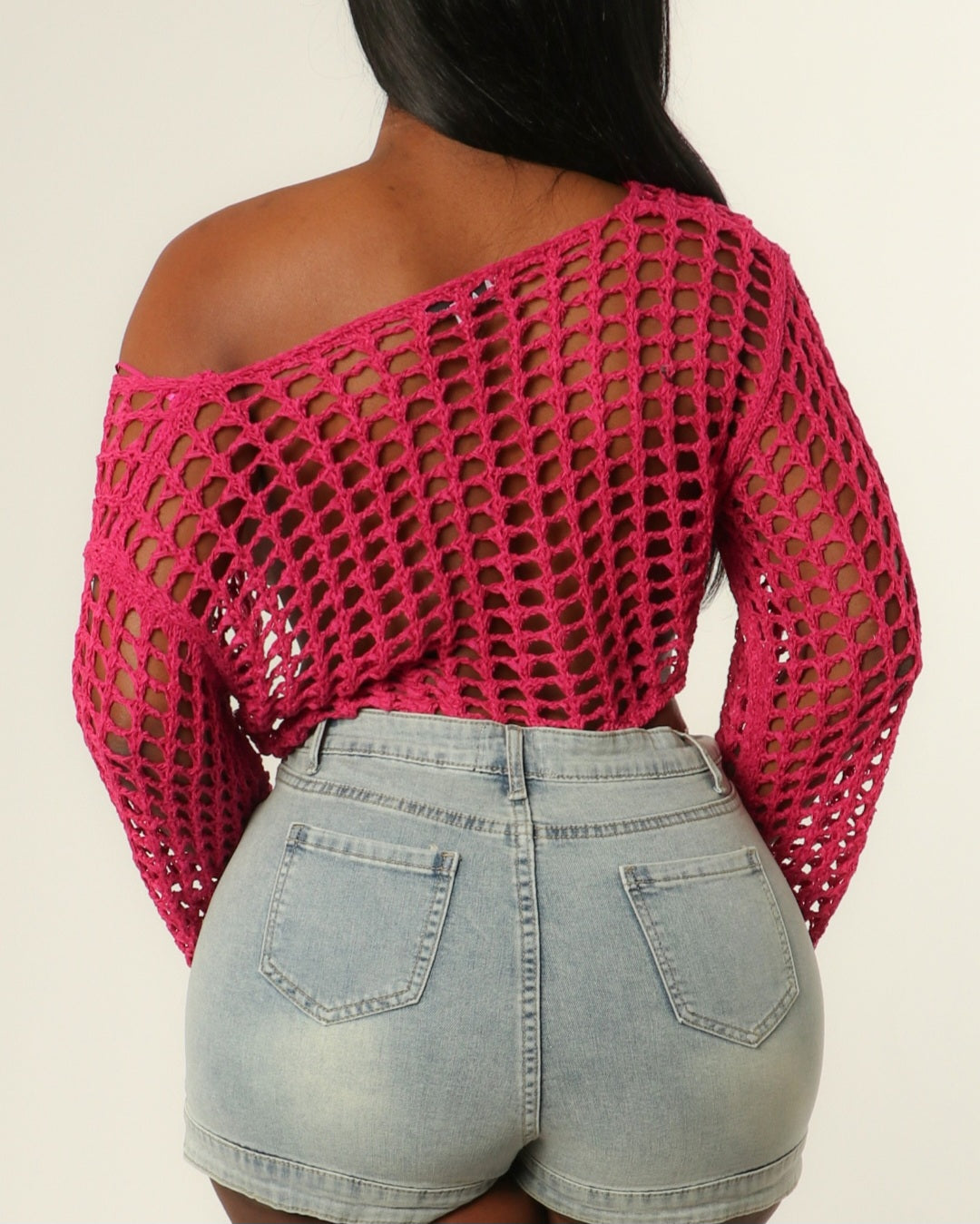 No Worries Fishnet Crop Top