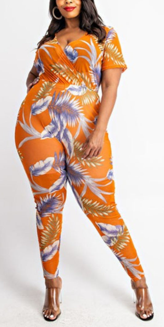 Flowers In the Garden Plus Size Jumpsuit